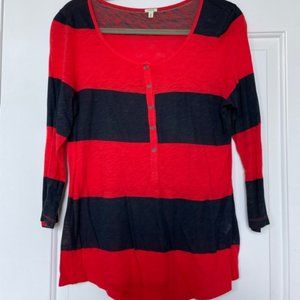 J. Crew Vintage Cotton Rugby-Stripe Henley